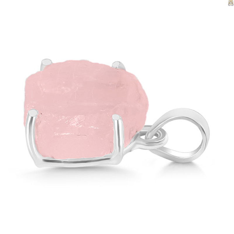 Rose Quartz Rough Pendant-SP RSQ-1-264