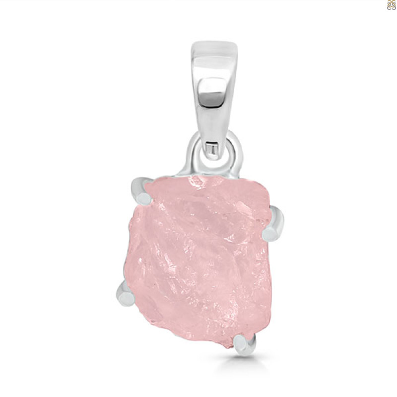 Rose Quartz Rough Pendant-SP RSQ-1-265