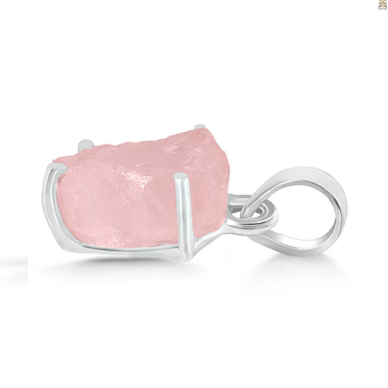 Rose Quartz Rough Pendant-SP RSQ-1-265