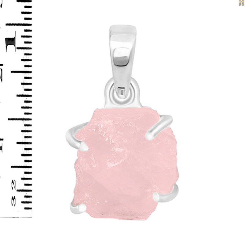 Rose Quartz Rough Pendant-SP RSQ-1-266