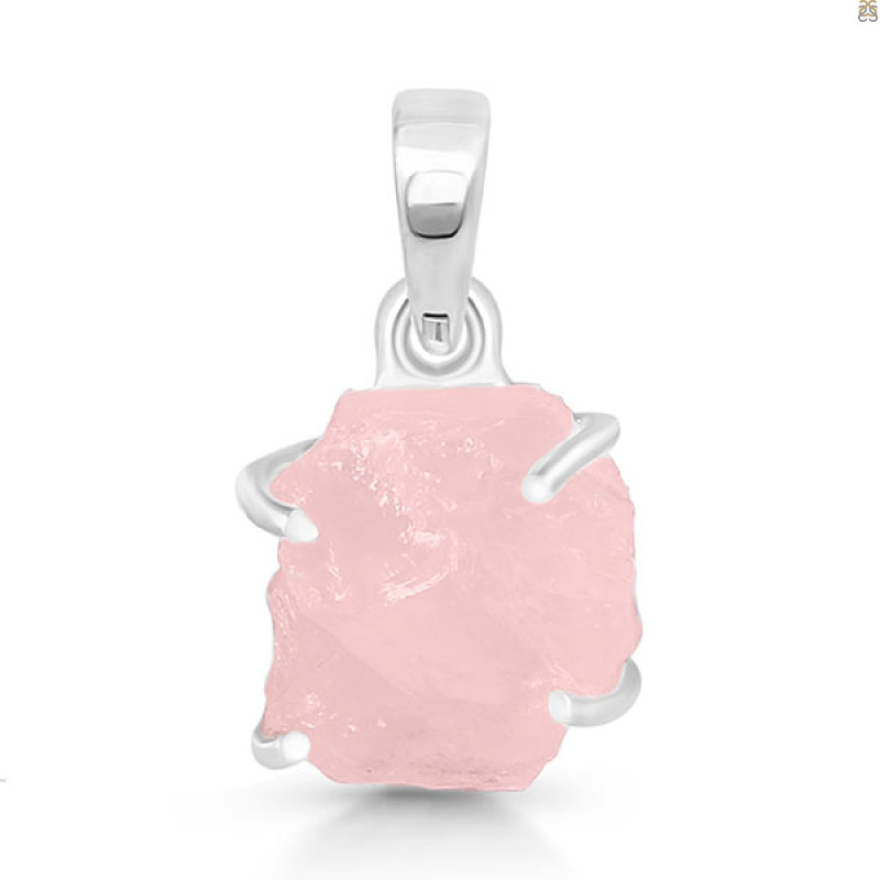 Rose Quartz Rough Pendant-SP RSQ-1-266