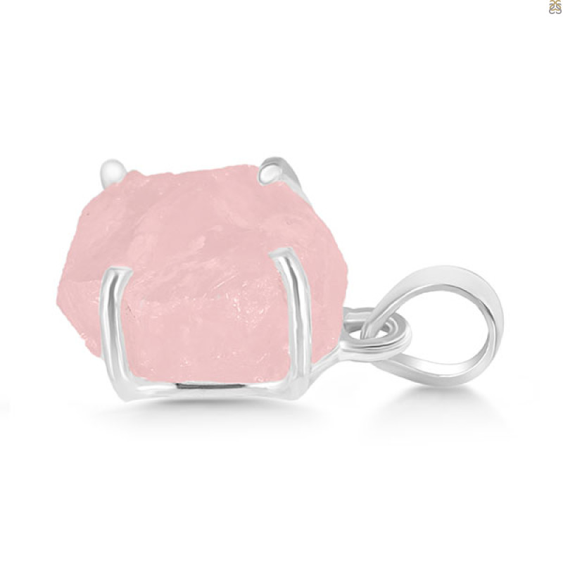 Rose Quartz Rough Pendant-SP RSQ-1-266