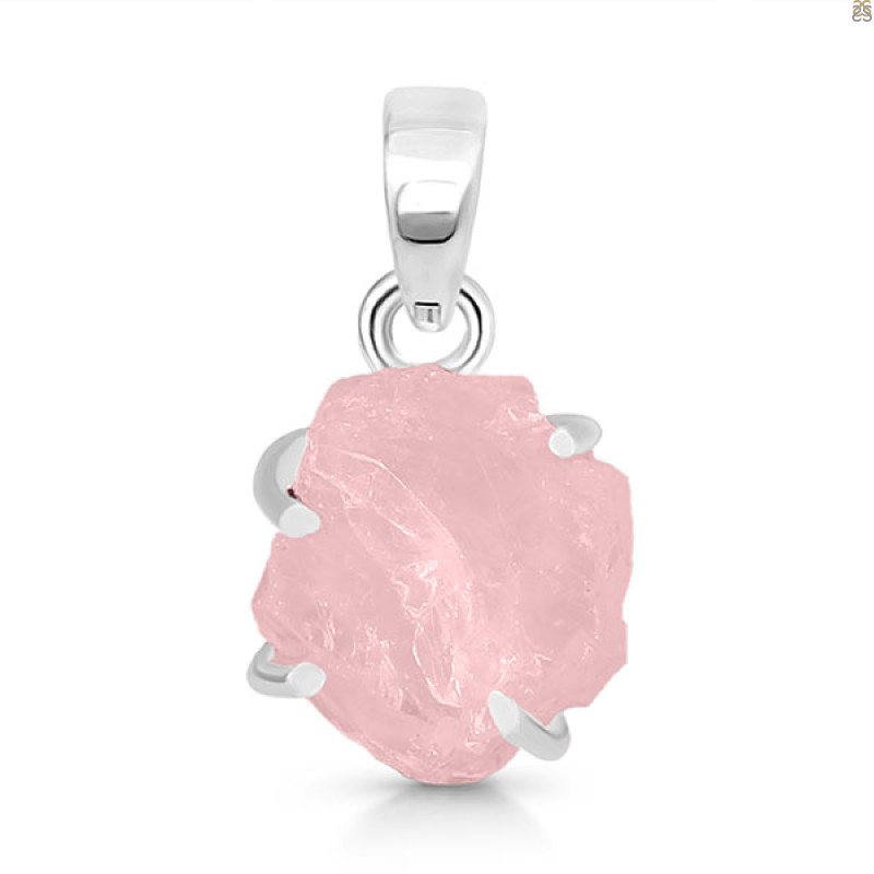 Rose Quartz Rough Pendant-SP RSQ-1-267