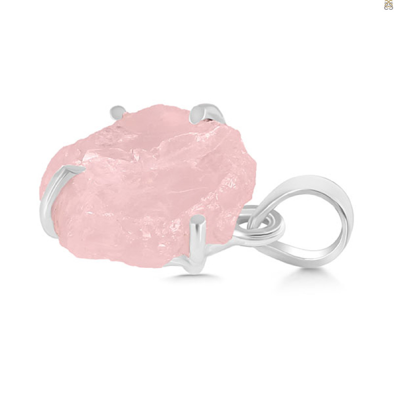 Rose Quartz Rough Pendant-SP RSQ-1-267