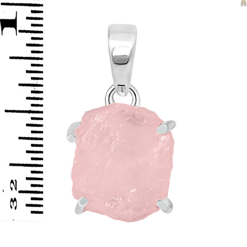 Rose Quartz Rough Pendant-SP RSQ-1-268