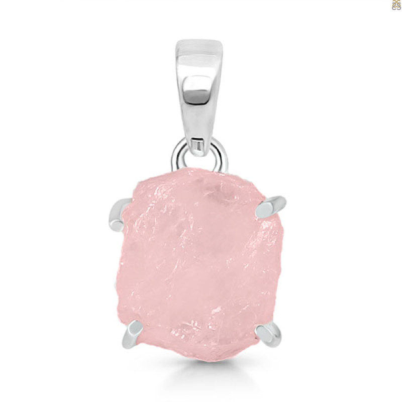 Rose Quartz Rough Pendant-SP RSQ-1-268