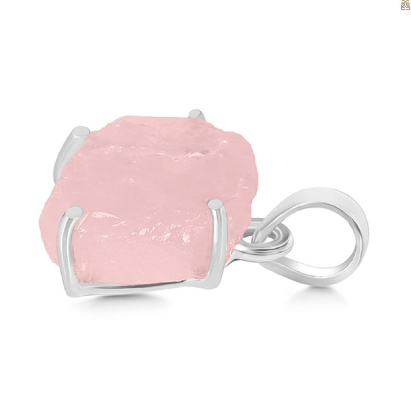 Rose Quartz Rough Pendant-SP RSQ-1-268