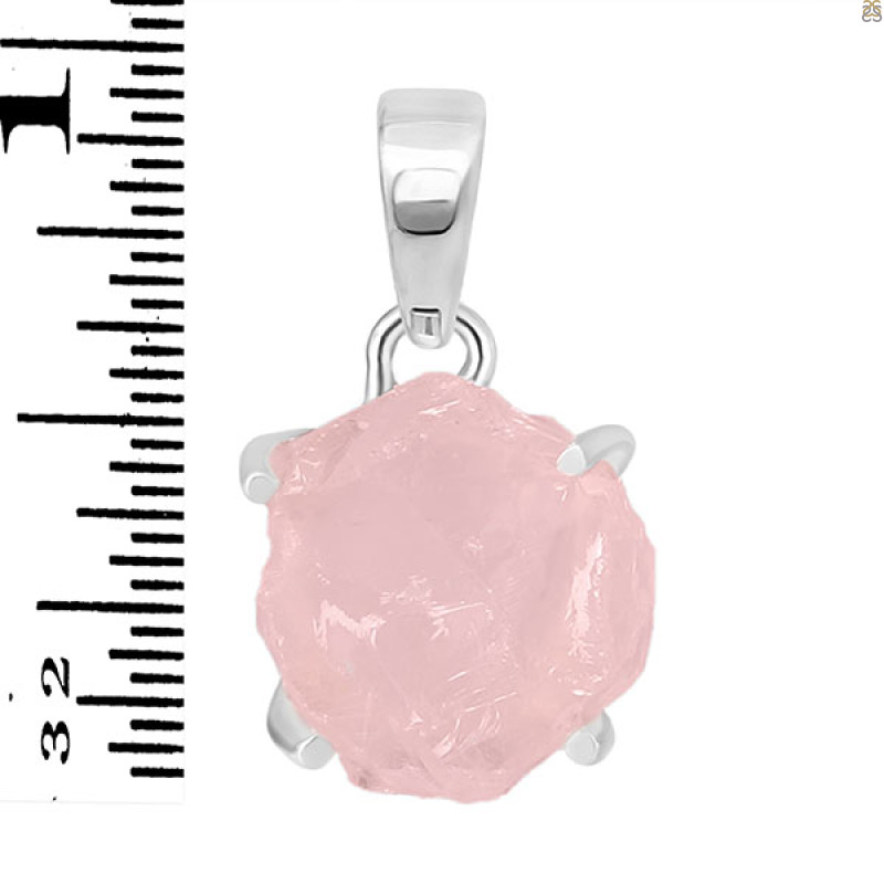 Rose Quartz Rough Pendant-SP RSQ-1-269