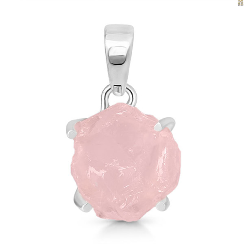 Rose Quartz Rough Pendant-SP RSQ-1-269