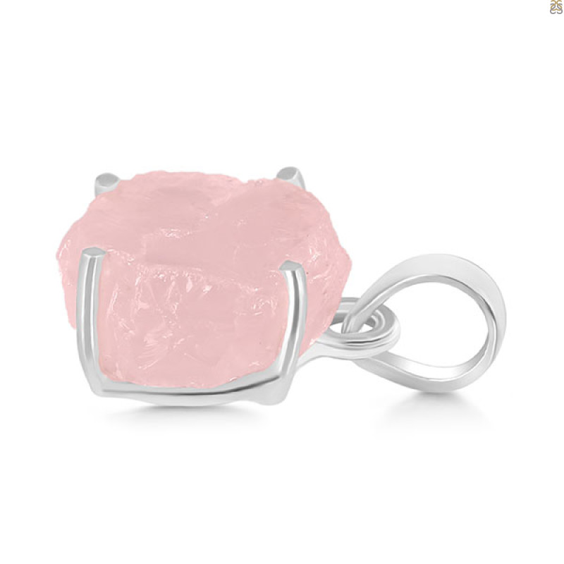 Rose Quartz Rough Pendant-SP RSQ-1-269