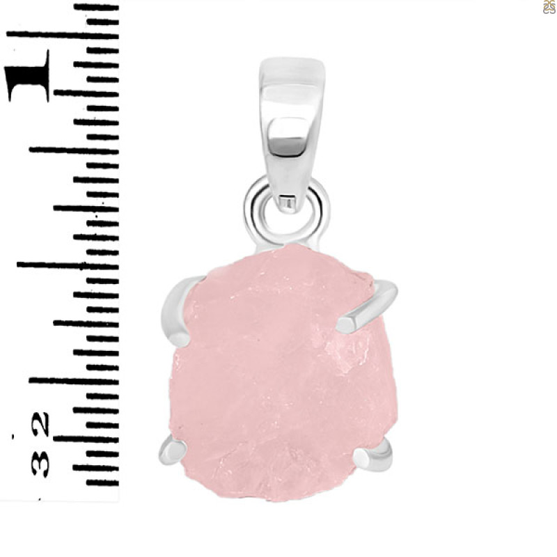Rose Quartz Rough Pendant-SP RSQ-1-270