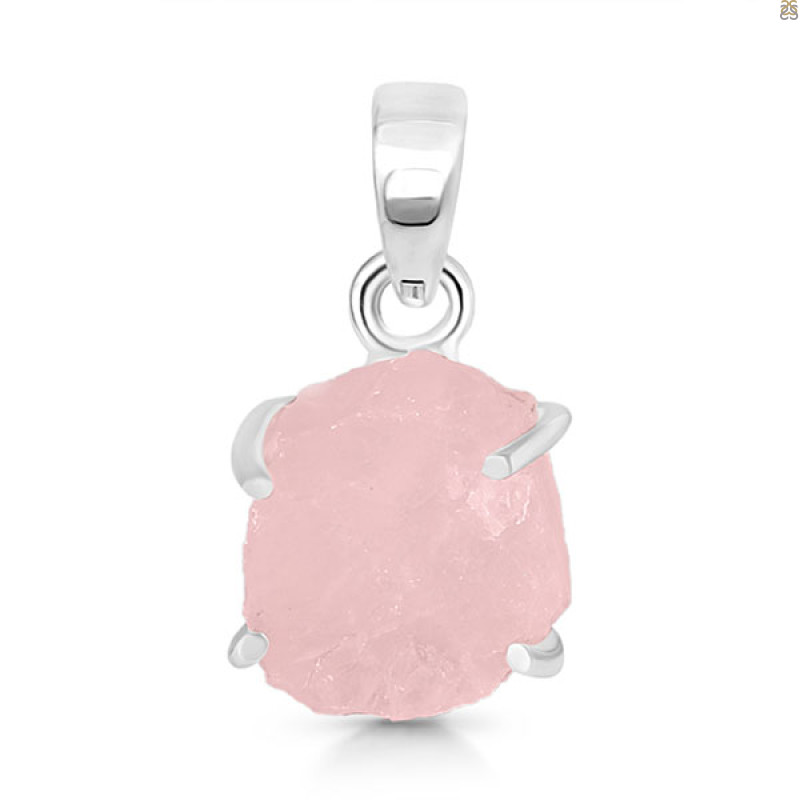 Rose Quartz Rough Pendant-SP RSQ-1-270