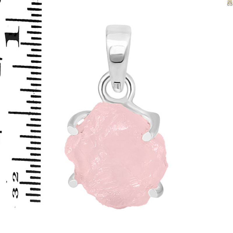 Rose Quartz Rough Pendant-SP RSQ-1-272