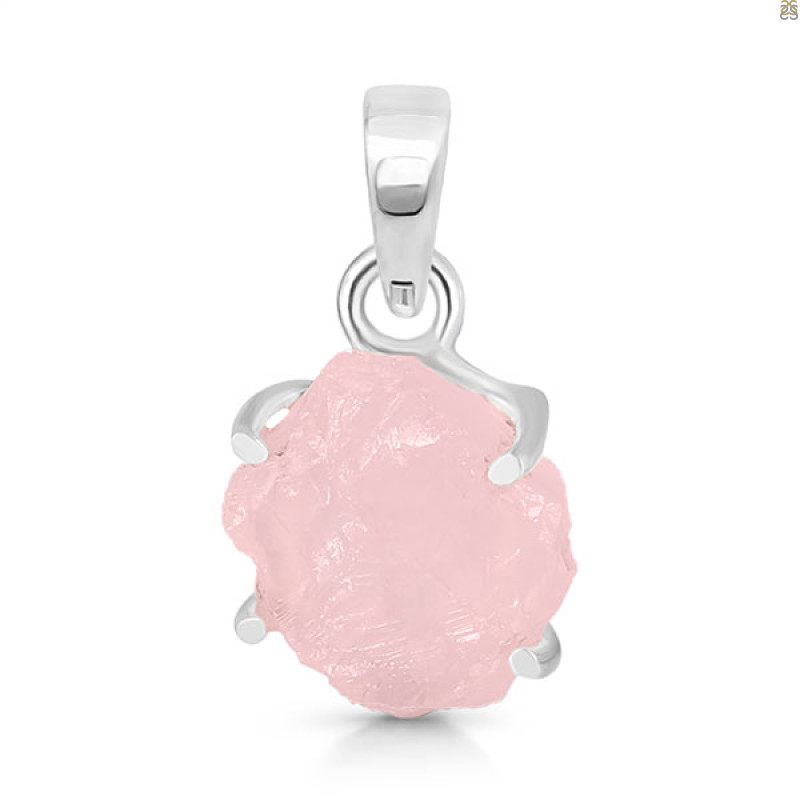 Rose Quartz Rough Pendant-SP RSQ-1-272