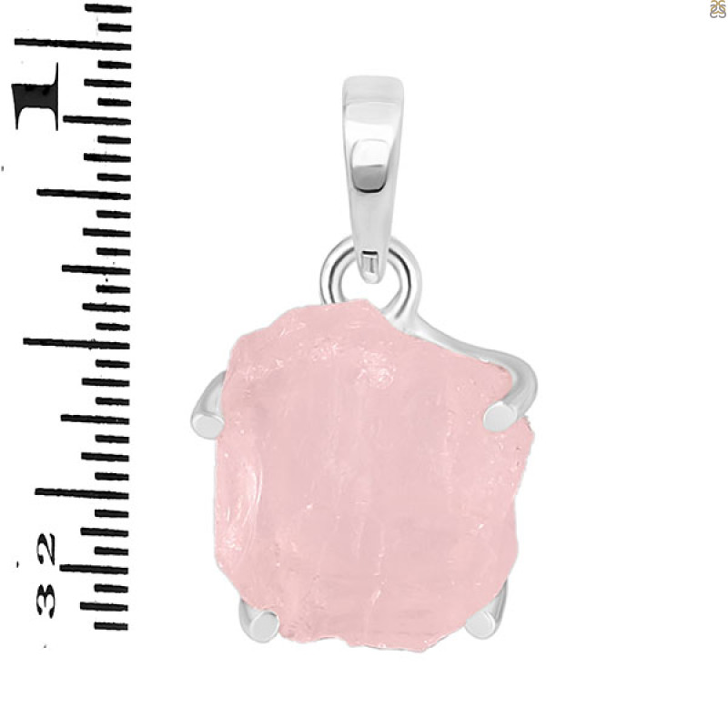 Rose Quartz Rough Pendant-SP RSQ-1-273