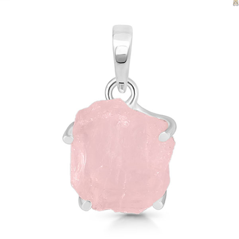 Rose Quartz Rough Pendant-SP RSQ-1-273