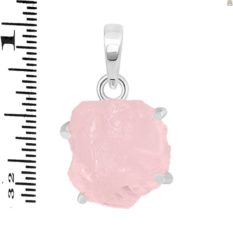Rose Quartz Rough Pendant-SP RSQ-1-274