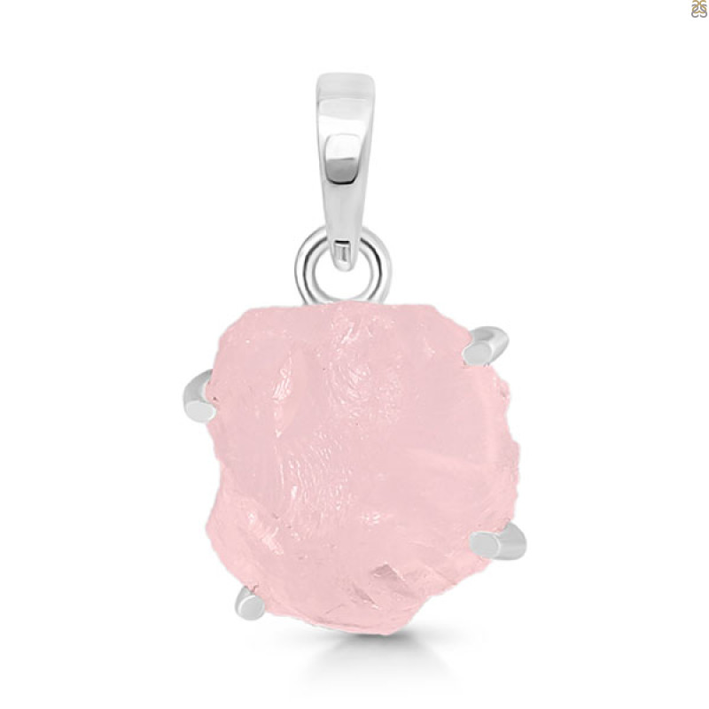Rose Quartz Rough Pendant-SP RSQ-1-274