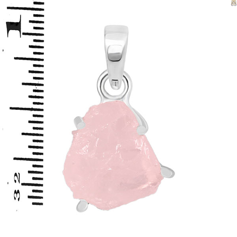 Rose Quartz Rough Pendant-SP RSQ-1-279
