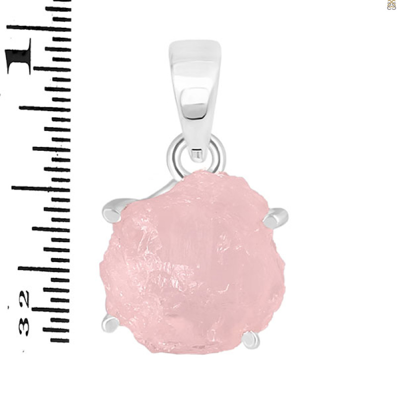 Rose Quartz Rough Pendant-SP RSQ-1-283