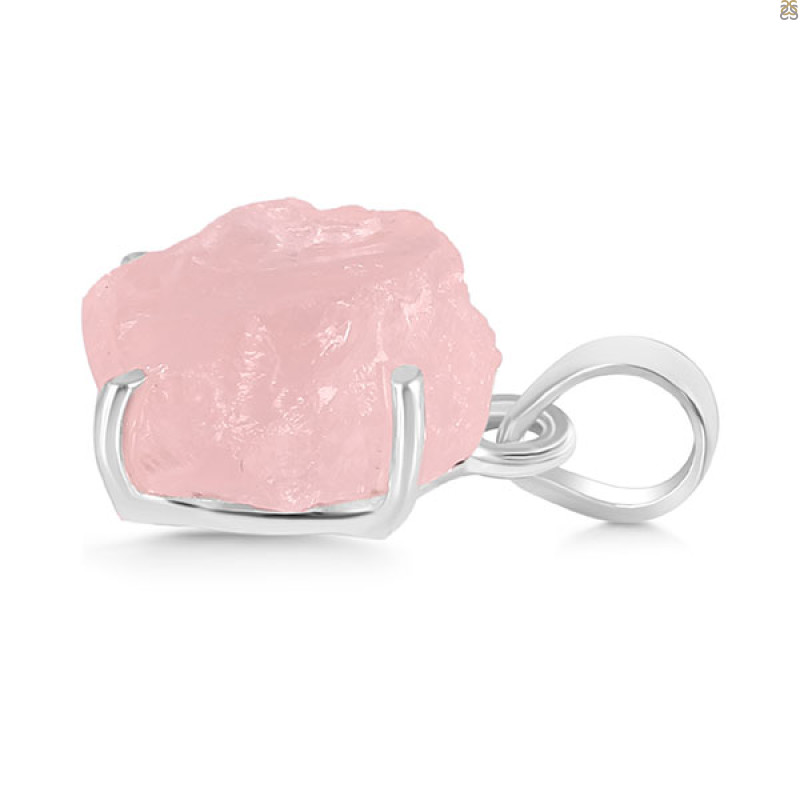 Rose Quartz Rough Pendant-SP RSQ-1-283