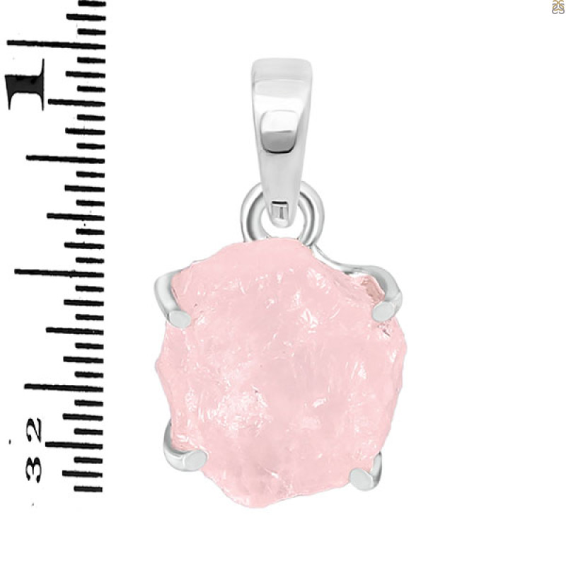 Rose Quartz Rough Pendant-SP RSQ-1-291