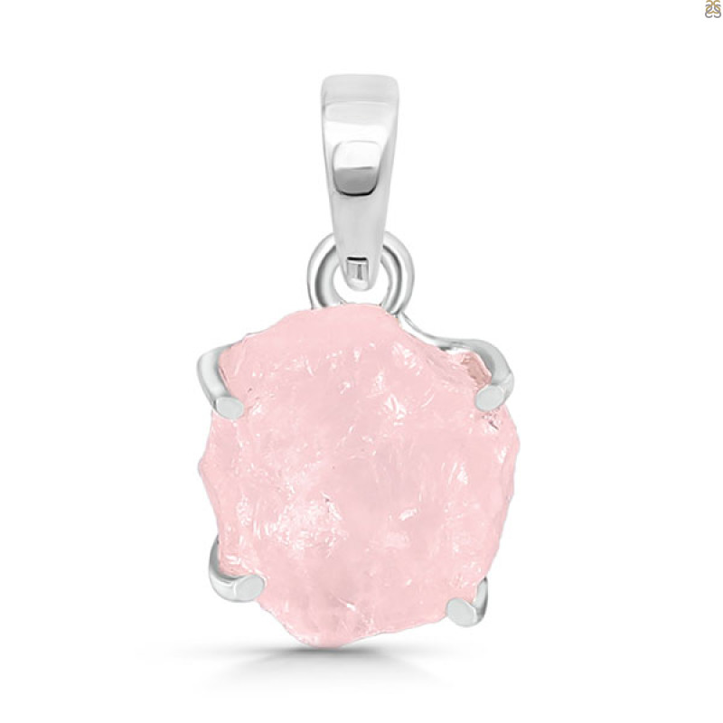 Rose Quartz Rough Pendant-SP RSQ-1-291