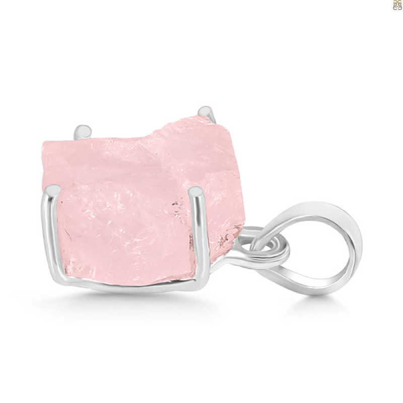 Rose Quartz Rough Pendant-SP RSQ-1-291