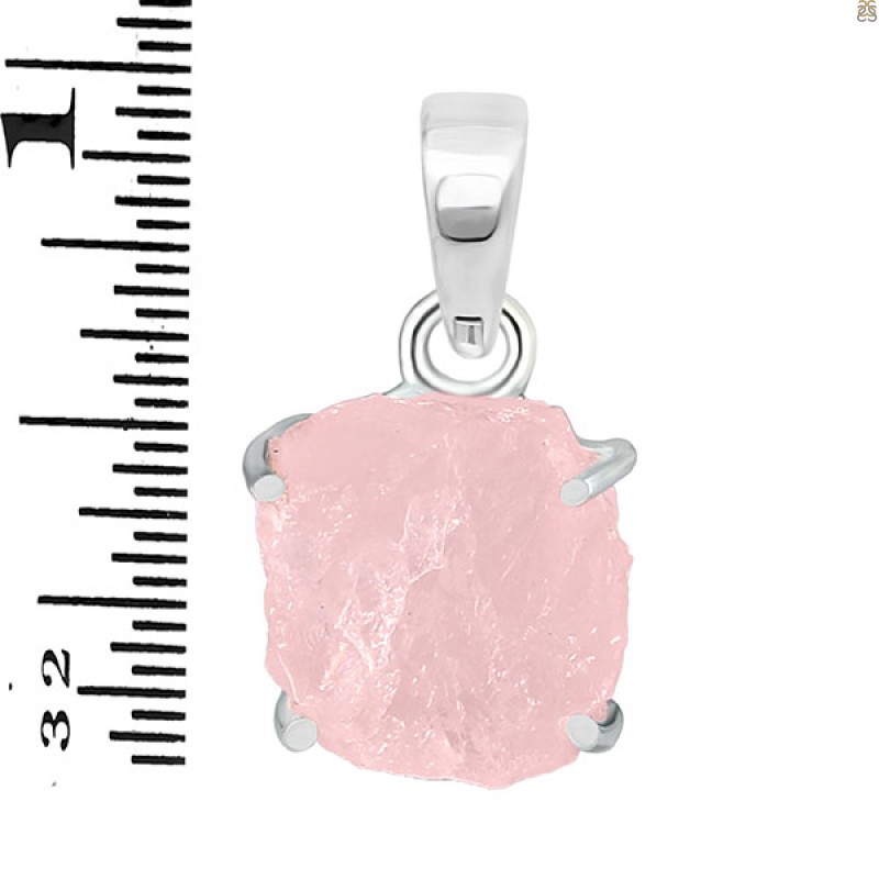 Rose Quartz Rough Pendant-SP RSQ-1-292