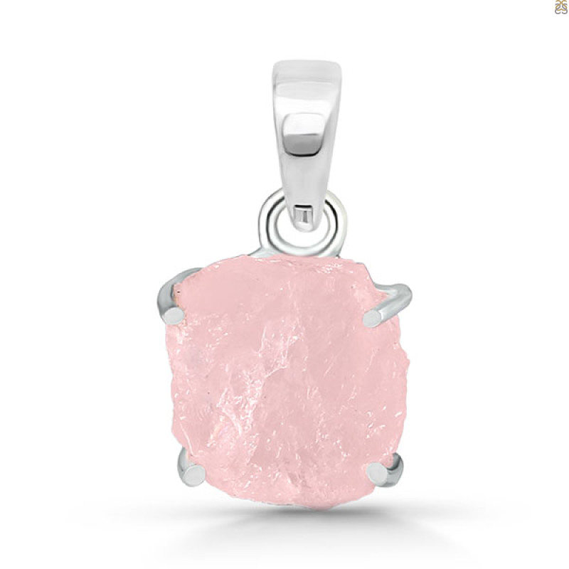 Rose Quartz Rough Pendant-SP RSQ-1-292