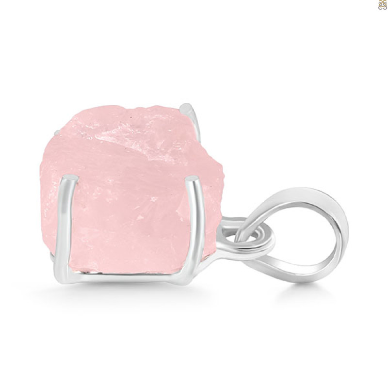 Rose Quartz Rough Pendant-SP RSQ-1-292
