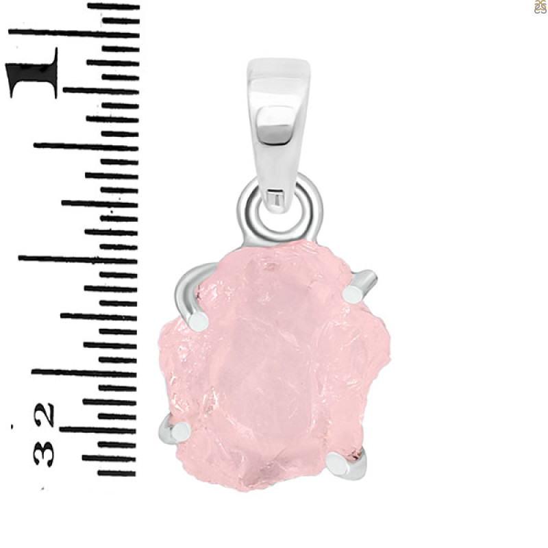 Rose Quartz Rough Pendant-SP RSQ-1-293