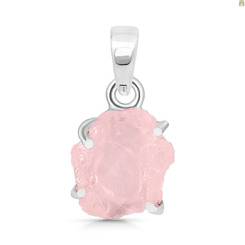 Rose Quartz Rough Pendant-SP RSQ-1-293