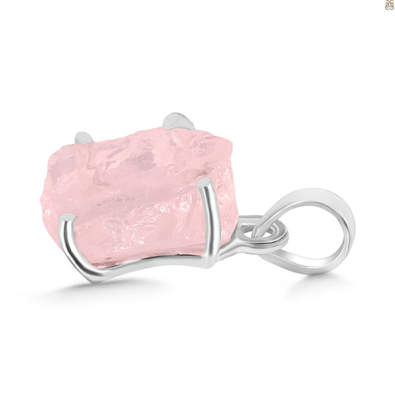 Rose Quartz Rough Pendant-SP RSQ-1-293