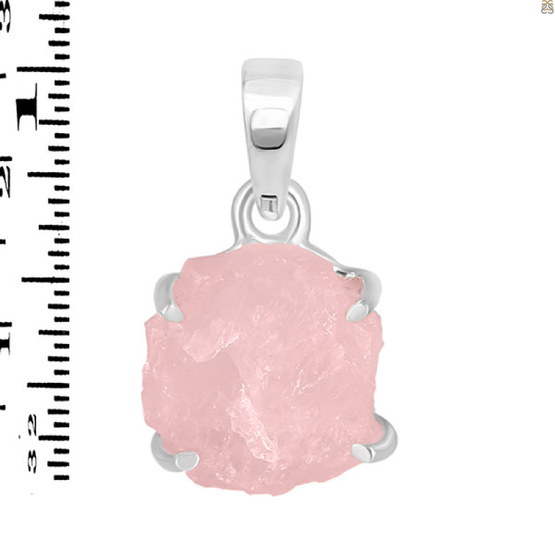 Rose Quartz Rough Pendant-SP RSQ-1-294