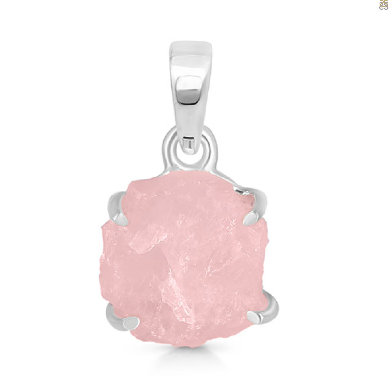 Rose Quartz Rough Pendant-SP RSQ-1-294