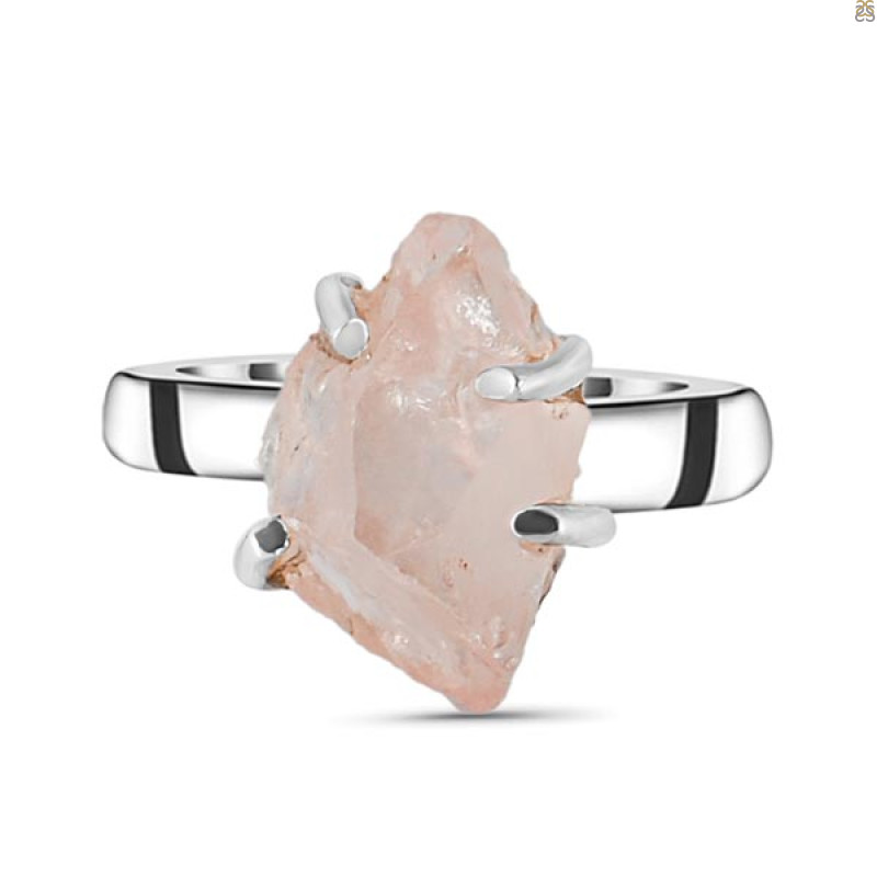 Rose Quartz Rough Ring-R-Size-7 RSQ-2-101