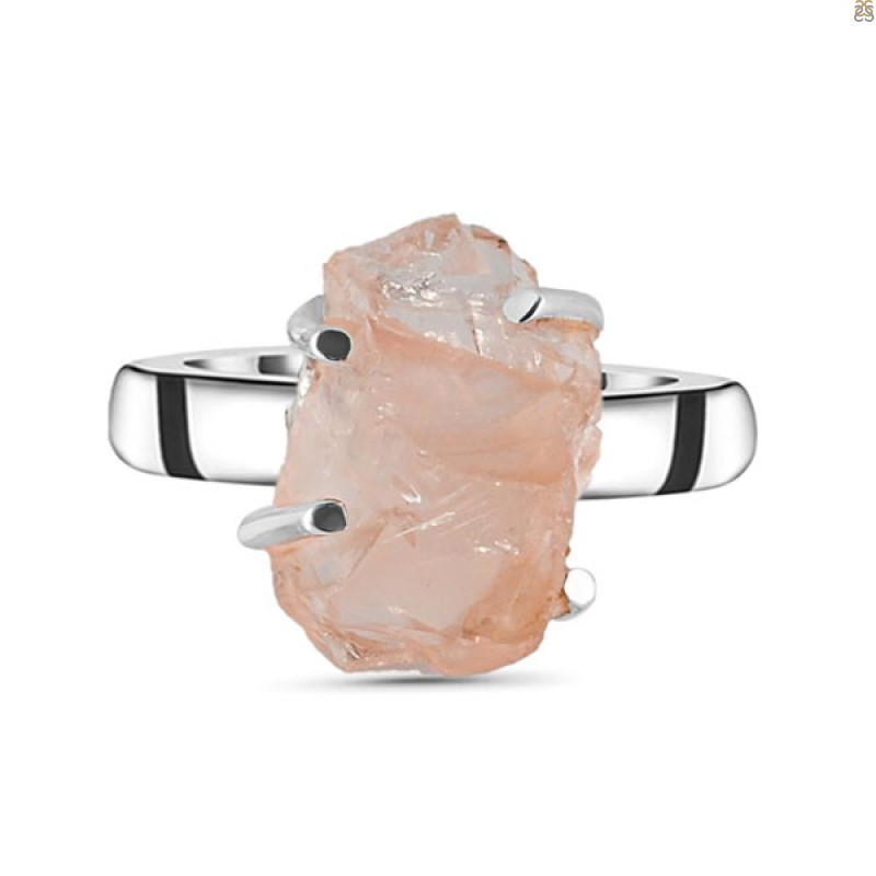 Rose Quartz Rough Ring-R-Size-8 RSQ-2-102