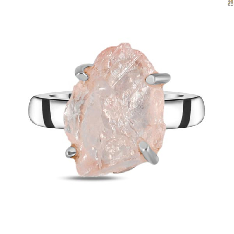 Rose Quartz Rough Ring-R-Size-8 RSQ-2-104