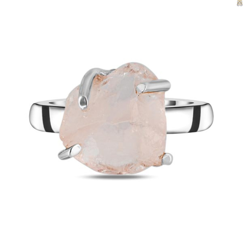 Rose Quartz Rough Ring-R-Size-8 RSQ-2-108