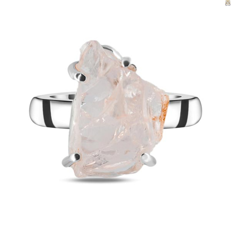 Rose Quartz Rough Ring-R-Size-8 RSQ-2-111