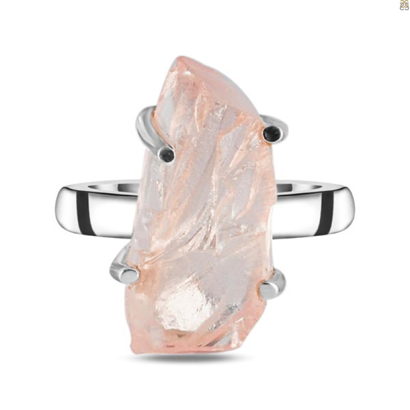 Rose Quartz Rough Ring-R-Size-7 RSQ-2-113