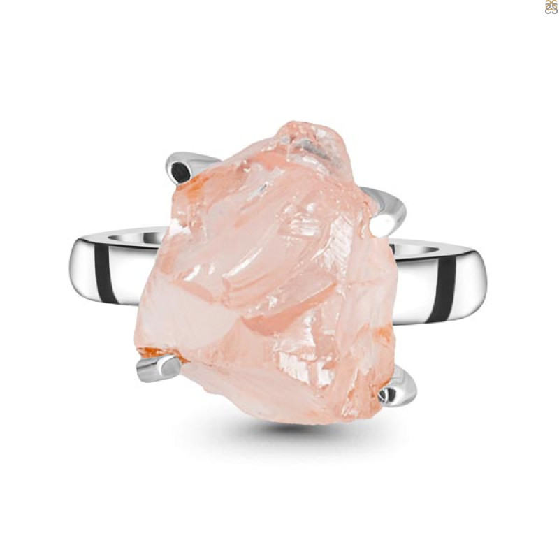 Rose Quartz Rough Ring-R-Size-8 RSQ-2-122