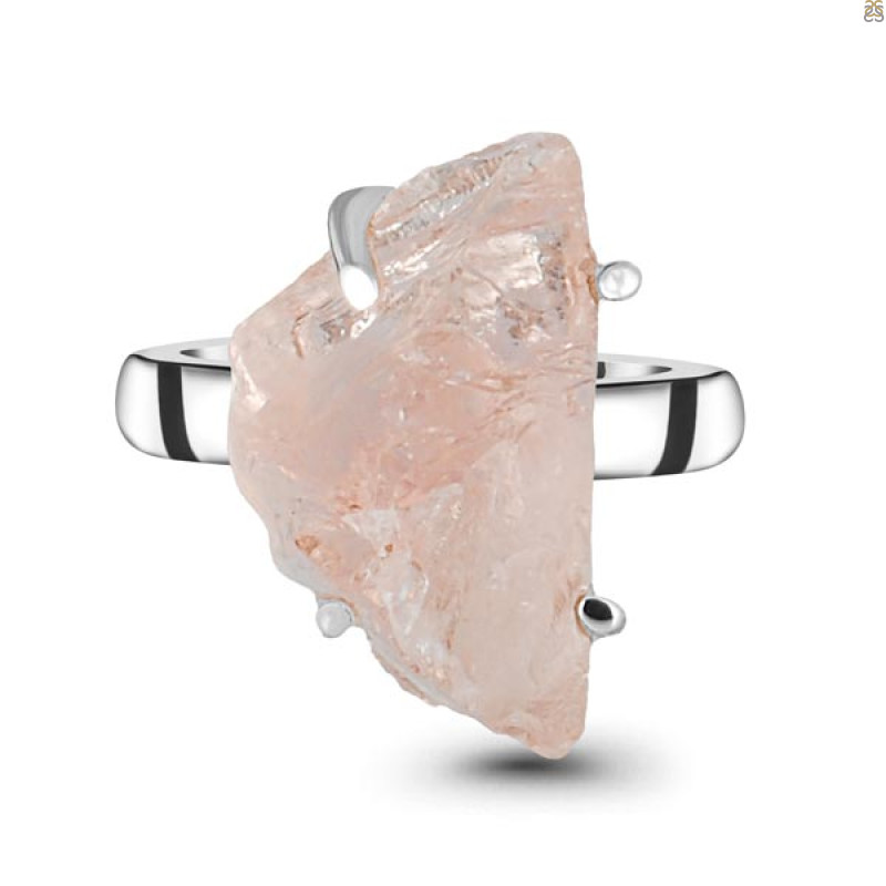 Rose Quartz Rough Ring-R-Size-7 RSQ-2-127