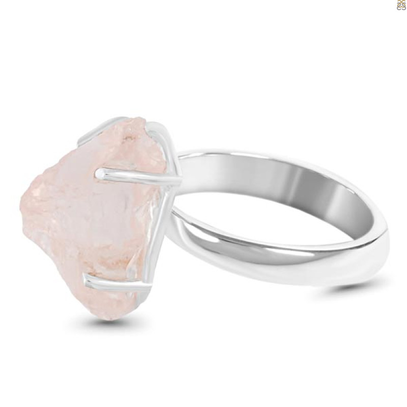 Rose Quartz Rough Ring-R-Size-7 RSQ-2-127