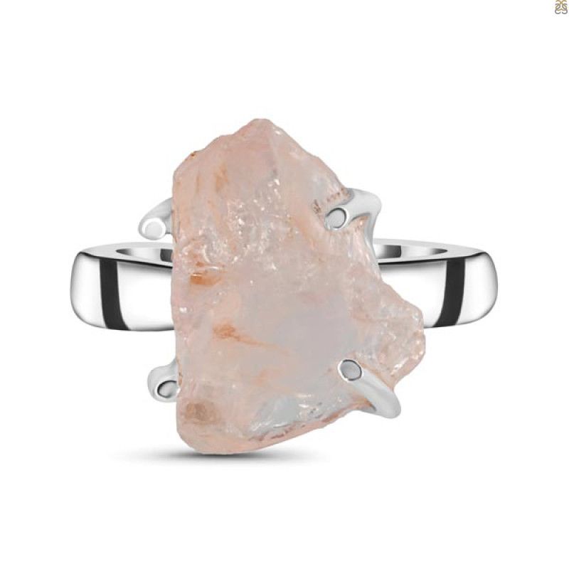 Rose Quartz Rough Ring-R-Size-8 RSQ-2-129