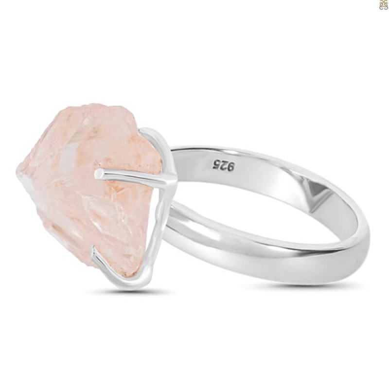 Rose Quartz Rough Ring-R-Size-8 RSQ-2-129