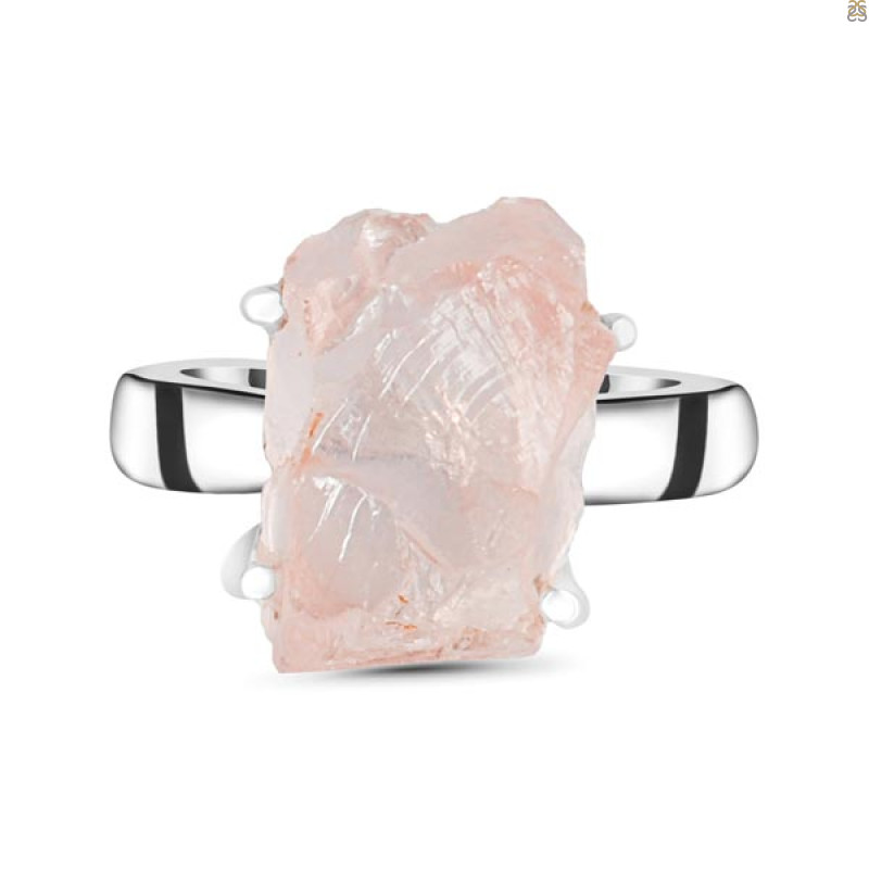 Rose Quartz Rough Ring-R-Size-8 RSQ-2-131