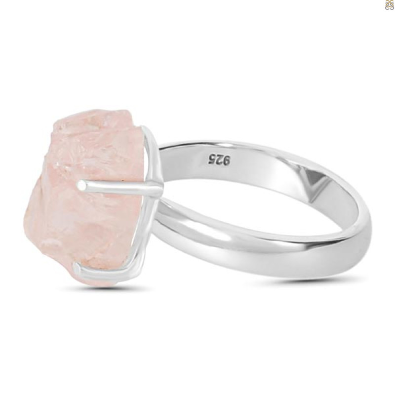 Rose Quartz Rough Ring-R-Size-8 RSQ-2-131