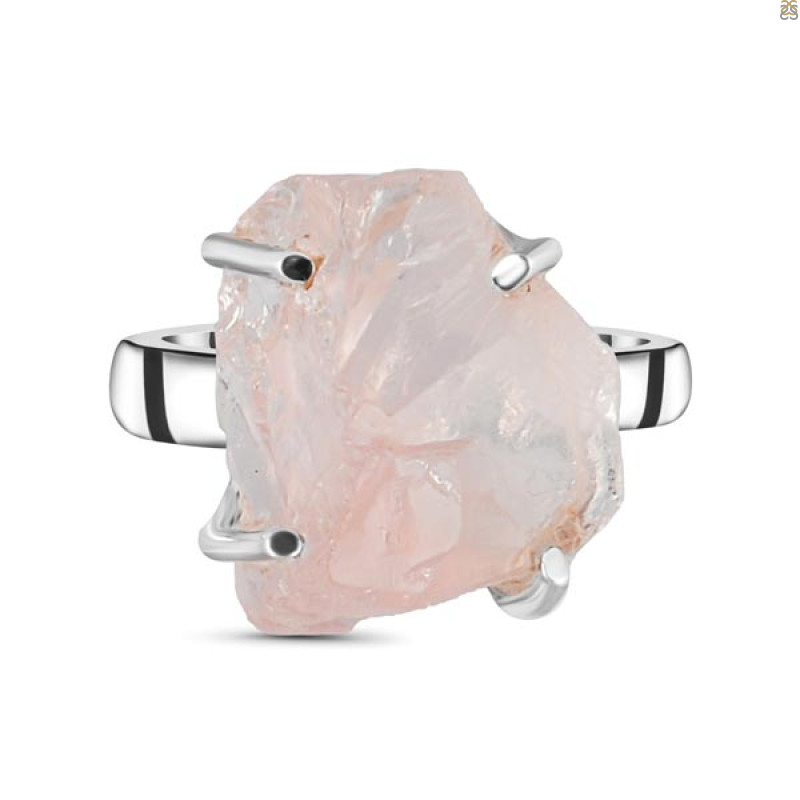 Rose Quartz Rough Ring-R-Size-7 RSQ-2-137